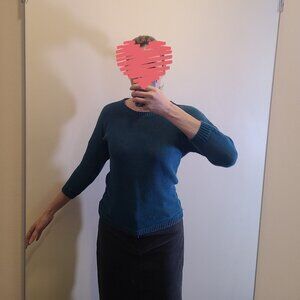 Banana Republic 3/4 Batwing Sleeve Drop Shoulder Crew Neck Knit Top Small